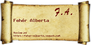 Fehér Alberta névjegykártya